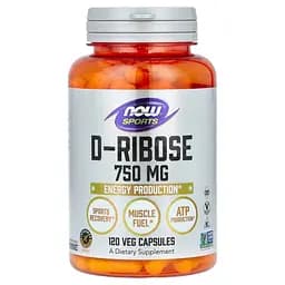 D-рибоза Now Foods Sports D-Ribose 750 мг 120 капсул