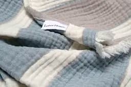 Рушник Lotus Home - Milana muslin beige-lead blue 80x160 - мініатюра 5
