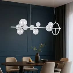 Люстра LED Levistella 918LP267-10 WH+CL, 10 плафонів, чорнобура, сучасний стиль для дому - мініатюра 2