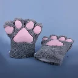 Косплей Рукавички Лапи Кішки Сірі Cosplay Cat Paws Gloves Gray P CCPGG - мініатюра 2