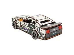 Дерев'яний 3D конструктор Muscle car GT, Puzzleоk (Puz-00639), 162 дет. (біла) - мініатюра 2