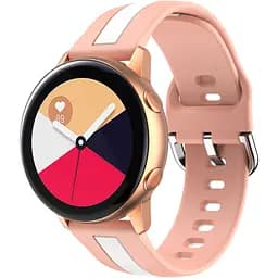 Ремінець для Samsung Galaxy Watch 4 Classic 42mm - рожево-білий ширина кріплення 20мм силікон Watchbands D2 Normal (W37-0WB883641)
