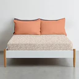 Простирадло Cosas на резинці в дитяче ліжечко 70х140 floret, бежевий (BirdsFoliageBeige_70x140x12) - мініатюра 3