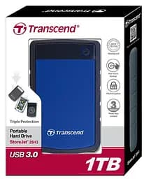 Зовнішній жорсткий диск Transcend 1TB StoreJet 25H3B (TS1TSJ25H3B) - мініатюра 5