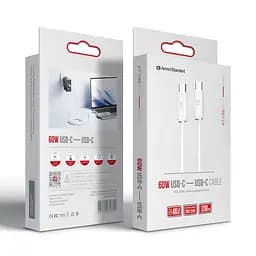 Кабель ArmorStandart AT-C6E USB Type-C to USB Type-C 60W 1,2m TPE White (ARM75872) - мініатюра 2