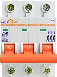 Модульний автоматичний вимикач 3p - 50A - С (ECO010030008) ECOHOME - мініатюра 2