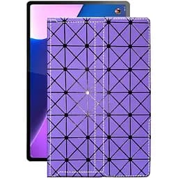 Чохол StatusCASE з екошкіри для планшету Lenovo Tab P12 Pro Фіолетовий ромб