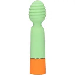Вібратор Loveline Ribbed Mini 12 см зелений