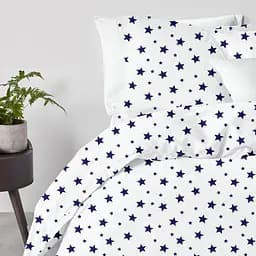 Комплект постільної білизни Cosas Big stars CS1 Двоспальний синій (StarBigBlue_El140-White_180) - мініатюра 2
