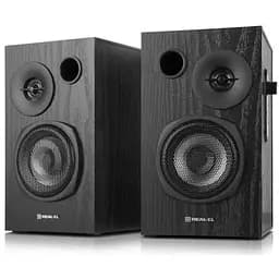 Колонки 2.0 REAL-EL S-235 черный, 2 x 9 Вт, МДФ, питание от 220V, управление сбоку