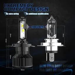 Лампочки H7 LED 12000LM BEAMFLY 12V 80W 6000K - мініатюра 4