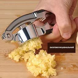Багатофункціональний прес подрібнювач для часнику часничниця з горіхолом (2 в 1), Kitchen Master Зелений 85640 - мініатюра 10