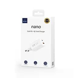 Мережевий зарядний пристрій Wiwu Wi-U012 65W PD QC wall charger EU Plug Білий - мініатюра 2