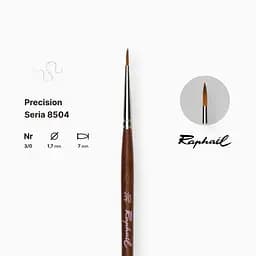 Пензель синтетика кругла (імітація соболя) Raphael Precision, №3/0, коротка ручка - мініатюра 2