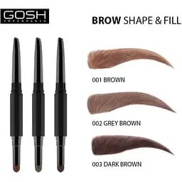 Олівець для брів Gosh Shape & Fill Brow Liner Dark Brown тон 003, 0.5 г - мініатюра 4