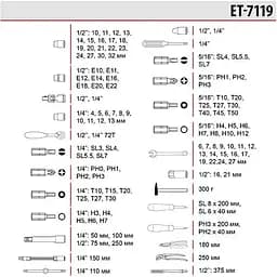 Набір інструментів Intertool ET-7119 119шт [98827] - мініатюра 15