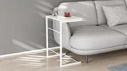 Столик Террі Ferrum-decor 650x440x330 Білий метал ДСП Бетон 16 мм (FRD-104661)