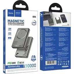 Зовнішній акумулятор Hoco Q34 Clever MagSafe 10000mAh 20W Gray (644068) [147245] - мініатюра 6