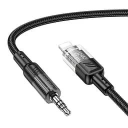 Аудiокабель HOCO UPA27 Spirit transparent digital audio conversion cable iP Black