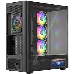 Корпус ModeCom VOLCANO AQ400 ARGB MIDI SIDE LCD 6,2” 4x120mm fans BLACK без БЖ ATX - мініатюра 6