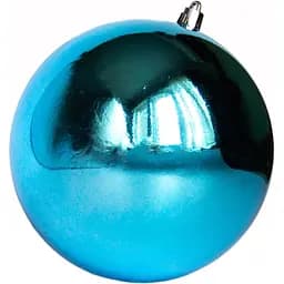 Елочный шар Linhai D12 см голубой глянец пластик (891442)