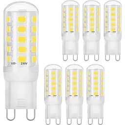 Світлодіодні лампи Viaus G9 з регулюванням яскравості, 3 Вт, денне біле світло, еквівалент галогенним лампам 28–40 Вт, 3 Вт, G9 40