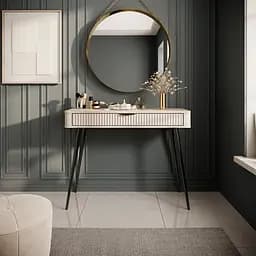 Стіл туалетний Perfect Home Ланте / Lante 1S/100 з 1 шухлядою і чорними ніжками Беж (PFH-091170)