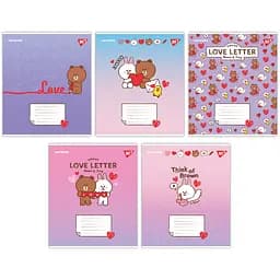 Набор тетрадей Yes Line Friends. Love letter А5 в линейку 12 листов 25 шт. (766948)