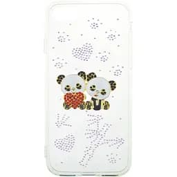 Чохол-накладка Toto TPU case with stones iPhone 7/8/SE 2020 Panda Transparent