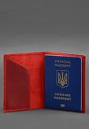 Шкіряна обкладинка для паспорта з мапою України корал Crazy Horse - мініатюра 3