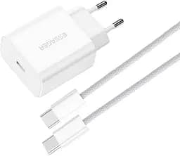 Сетевое зарядное устройство Essager Vanjane Travel Phone Charger Set PD20W with C-C 60W data cable