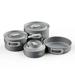 Набір посуду (2 каструлі, чайник, сковорідка) Naturehike CNK2450CF010, алюміній