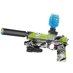 Пістолет G 920-4 D автоматичний, орбізи та м'які кулі, акумулятор 3.7 V, глушник, окуляри, зелений колір