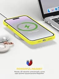 Силиконовый чехол с MagSafe для Apple iPhone 14 Pro, ICON2 MagCase, желтый, противоударный, панель с мягкой подкладкой, защита всего корпуса, поддержка беспроводной зарядки, совместим с защитными стеклами и пленками, ArmorStandart (ARM68408) - мініатюра 9
