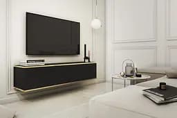 Тумба під телевізор навісна Perfect Home Оро / Oro 2-дверна RTV135 Чорний (PFH-091352)