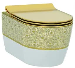 Унитаз подвесной Idevit Alfa Iderimless 3104-2616-1101, Золотой