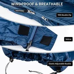 Спальник Naturehike CWM400 (CNK2300SD013) +6°C - з натуральним пухом - темно-блакитний - мініатюра 4