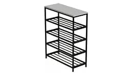 Полиця для взуття Слайм 4 Ferrum-decor 820x630x260 Чорний метал ДСП Білий 16 мм (FRD-105160) - мініатюра 2