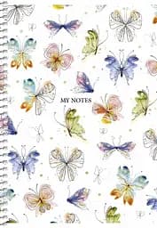 Тетрадь для записей Student А5, в клеточку, спираль, 80 л., Синие мотельки (A5-SC-080-6092K)