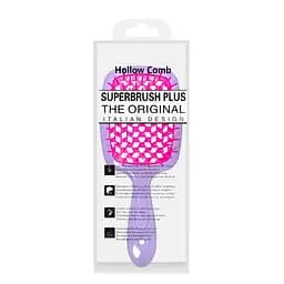 Щетка для волос массажная продувная Superbrush Plus Hollow Comb прямоугольная, Пурпурная