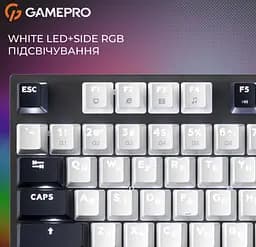 Клавиатура игровая механическая GamePro MK-144-B Hot-Swap Outemu Red Switch USB Black-White - мініатюра 14