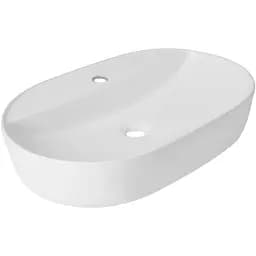 Раковина накладная Qtap Scorpio 600х400х120 мм, White, овальная, без донного клапана QT14118045W