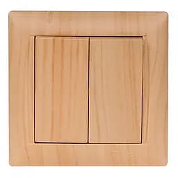 Выключатель двойной Primera 3803 сосна (LUXEL) 