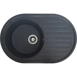 Гранітна кухонна мийка Romzha Elegancia 77 Antracit (902) з крилом