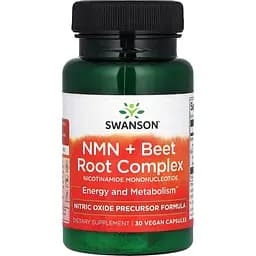 NMN + буряк Swanson NMN + Beet Root Complex 30 веганських капсул