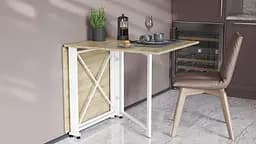Стіл-книга трансформер Оріон 2 Ferrum-decor 750x1520x730 Білий метал ДСП Дуб Сонома 16 мм (FRD-104593) - мініатюра 4