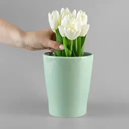 Горщик для квітів МВМ My Home, 16 см, зелений (DH-FLOWERS-29 GREEN) - мініатюра 6