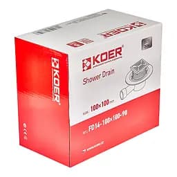 Душовий трап Koer FD14-100x100-90 нержавіюча сталь AC0661 - мініатюра 2