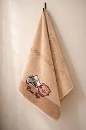 Кухонное полотенце из микрофибры 35x75 см быстросохнущие полотенца хорошо впитывают влагу Бежевое с детским принтом