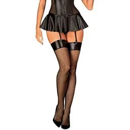 Чулки Obsessive Darkessia L/XL черный